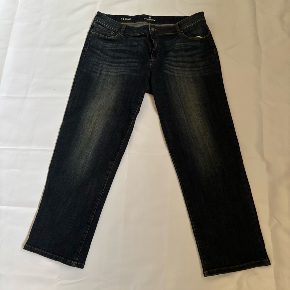 Liz Claiborne City Fit Boyfriend Denim Jeans Size 16